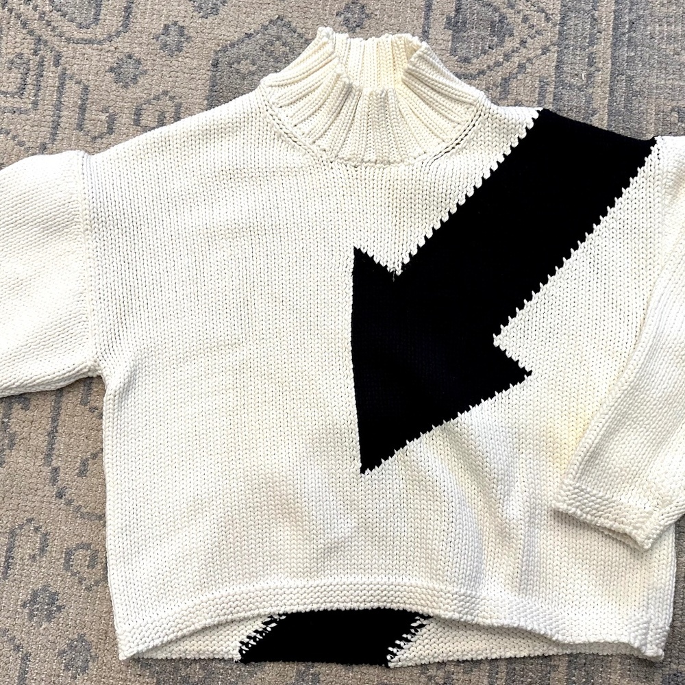 Designer Sweater Women’s Medium with Graphic Arrow (Alexander McQuees)